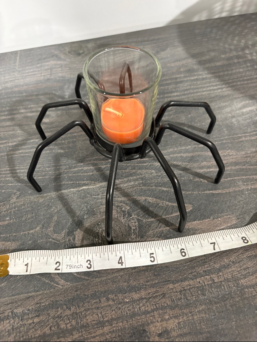 Halloween Black Metal Spider Tealight Candle Holder Set (2) - Picture 7 of 7